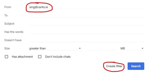 Gmail filter