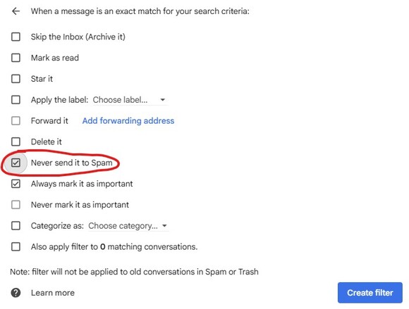 never spam